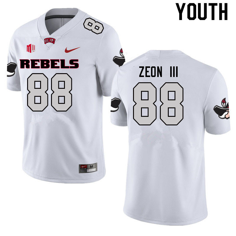 Youth #88 Shelton Zeon III UNLV Rebels College Football Jerseys Sale-White